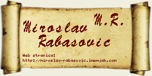 Miroslav Rabasović vizit kartica